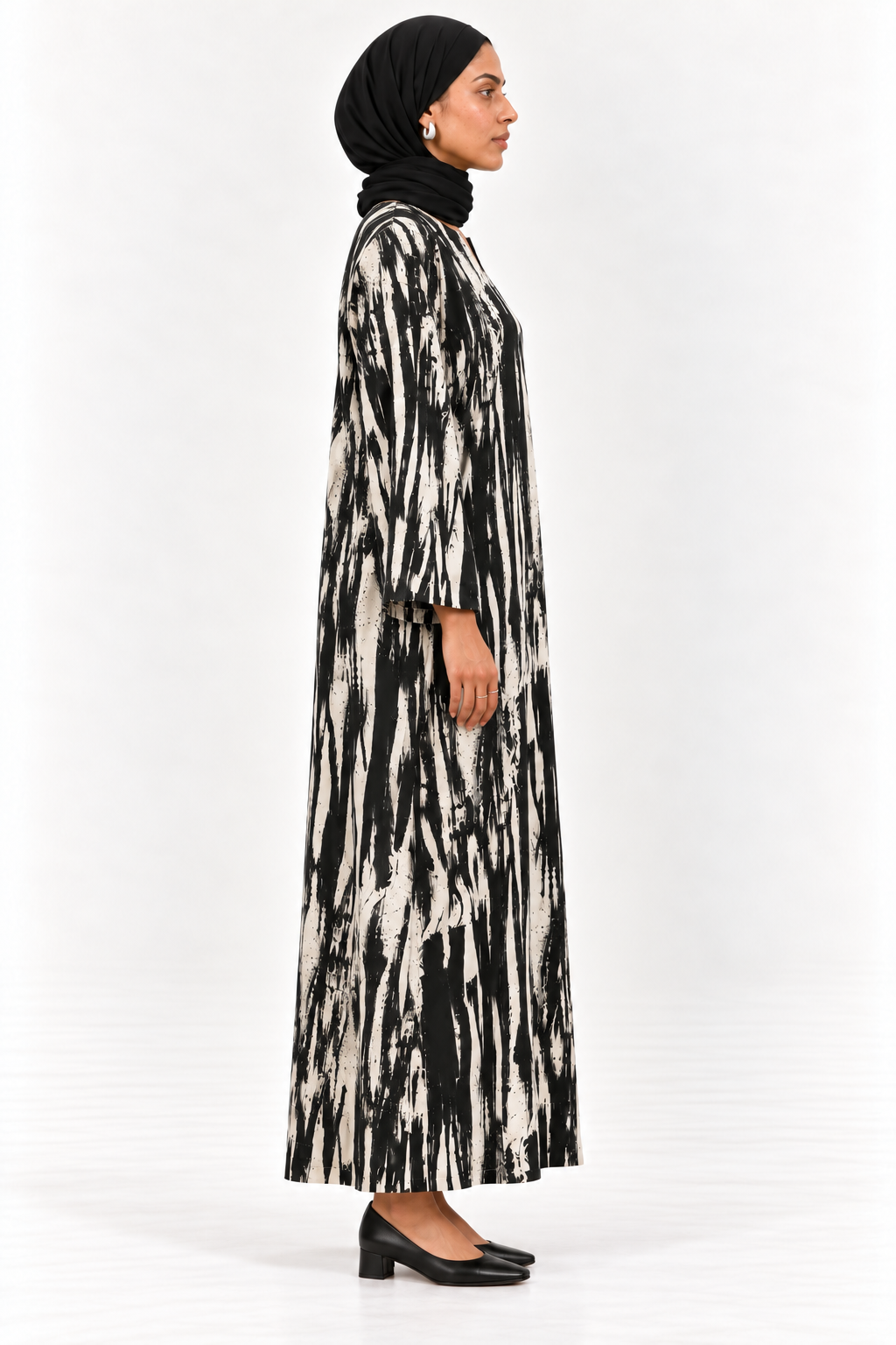 Monochrome Brush Dress
