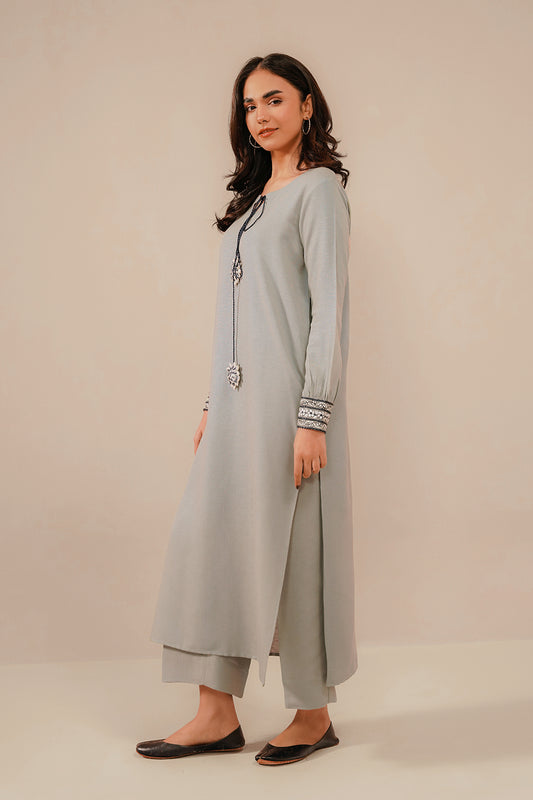 EMBROIDERED CO-ORD | SILVER HAZE 1000