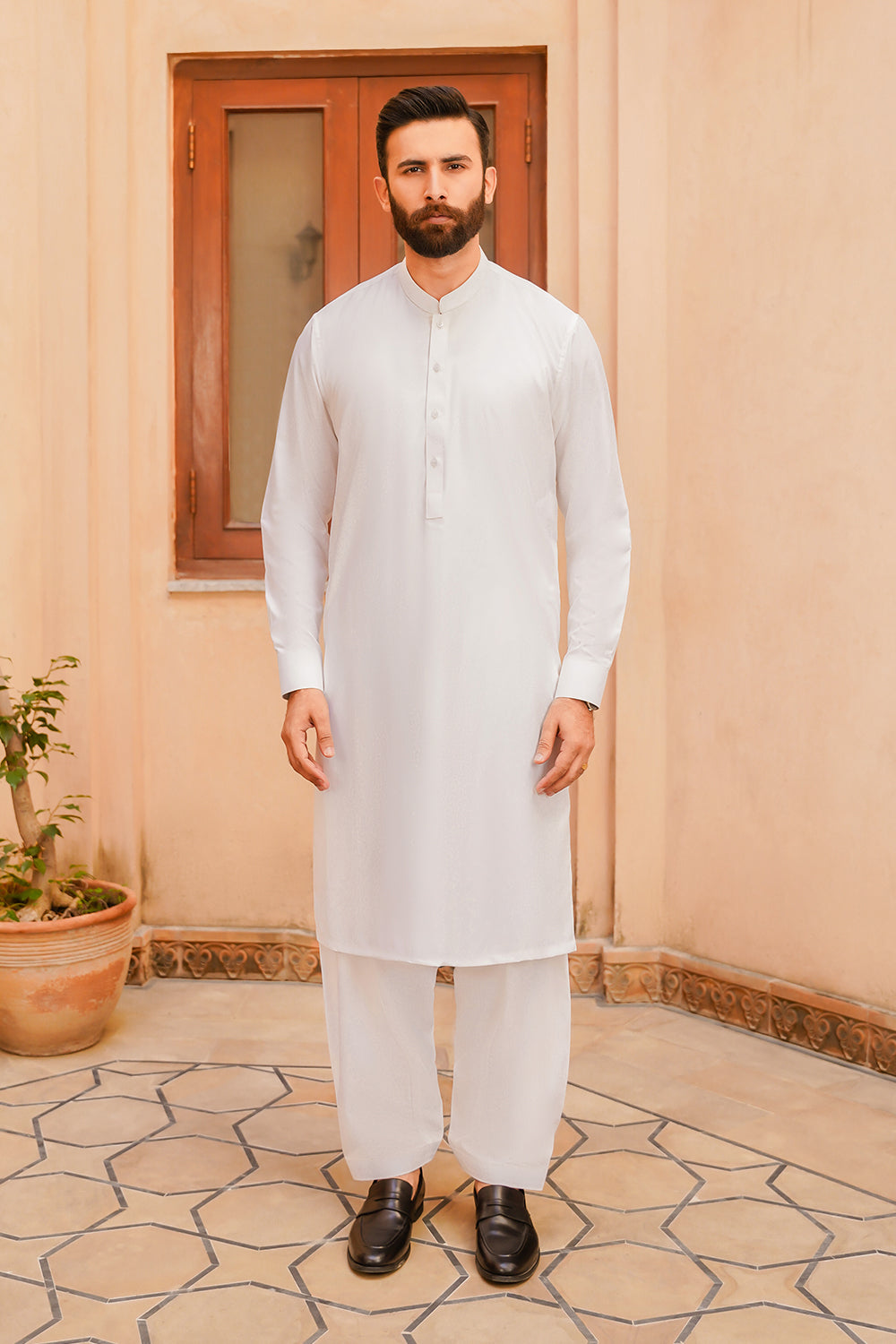 SHALWAR KAMEEZ FOR MEN | IVORY WHITE - BOSKI