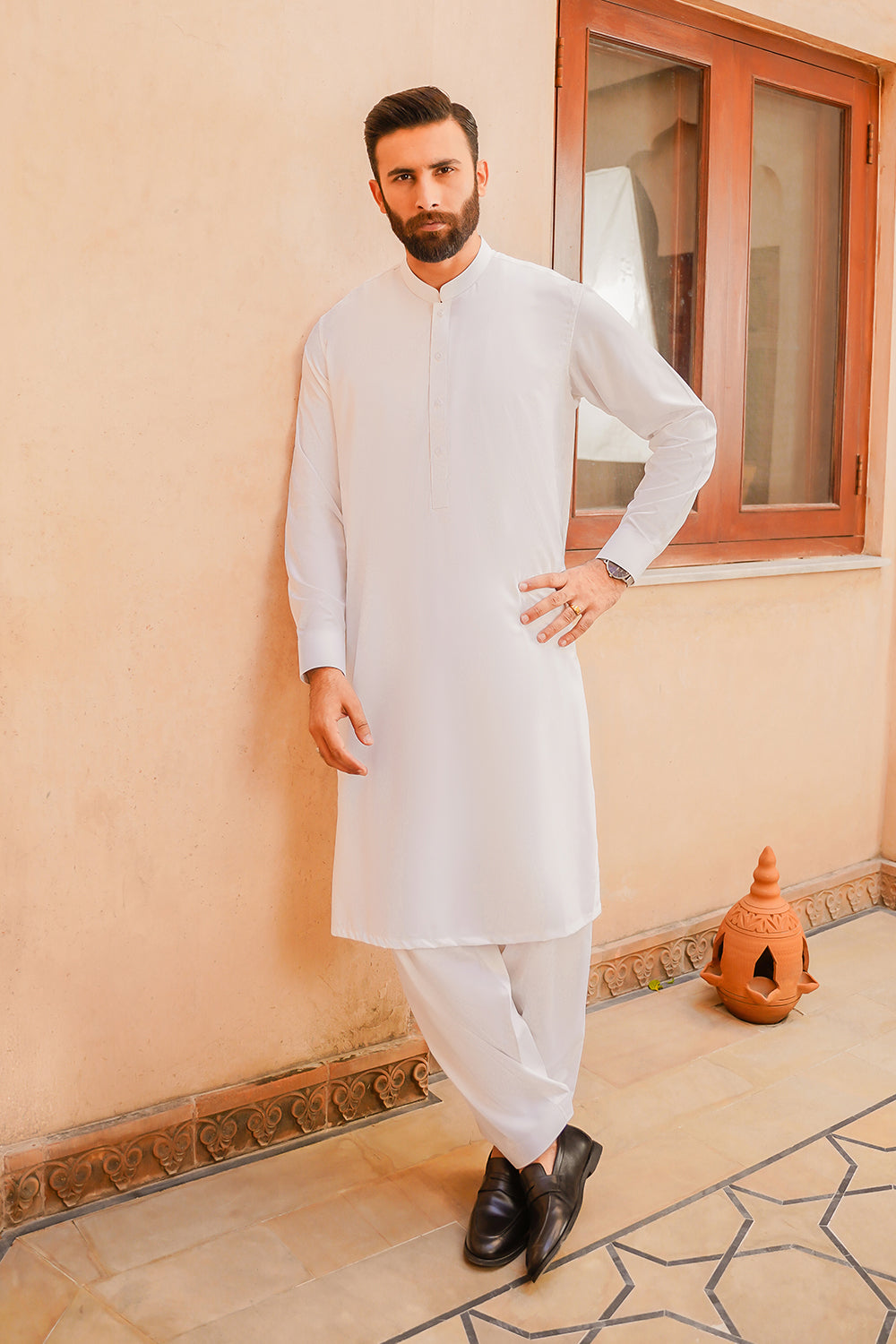 SHALWAR KAMEEZ FOR MEN | IVORY WHITE - BOSKI