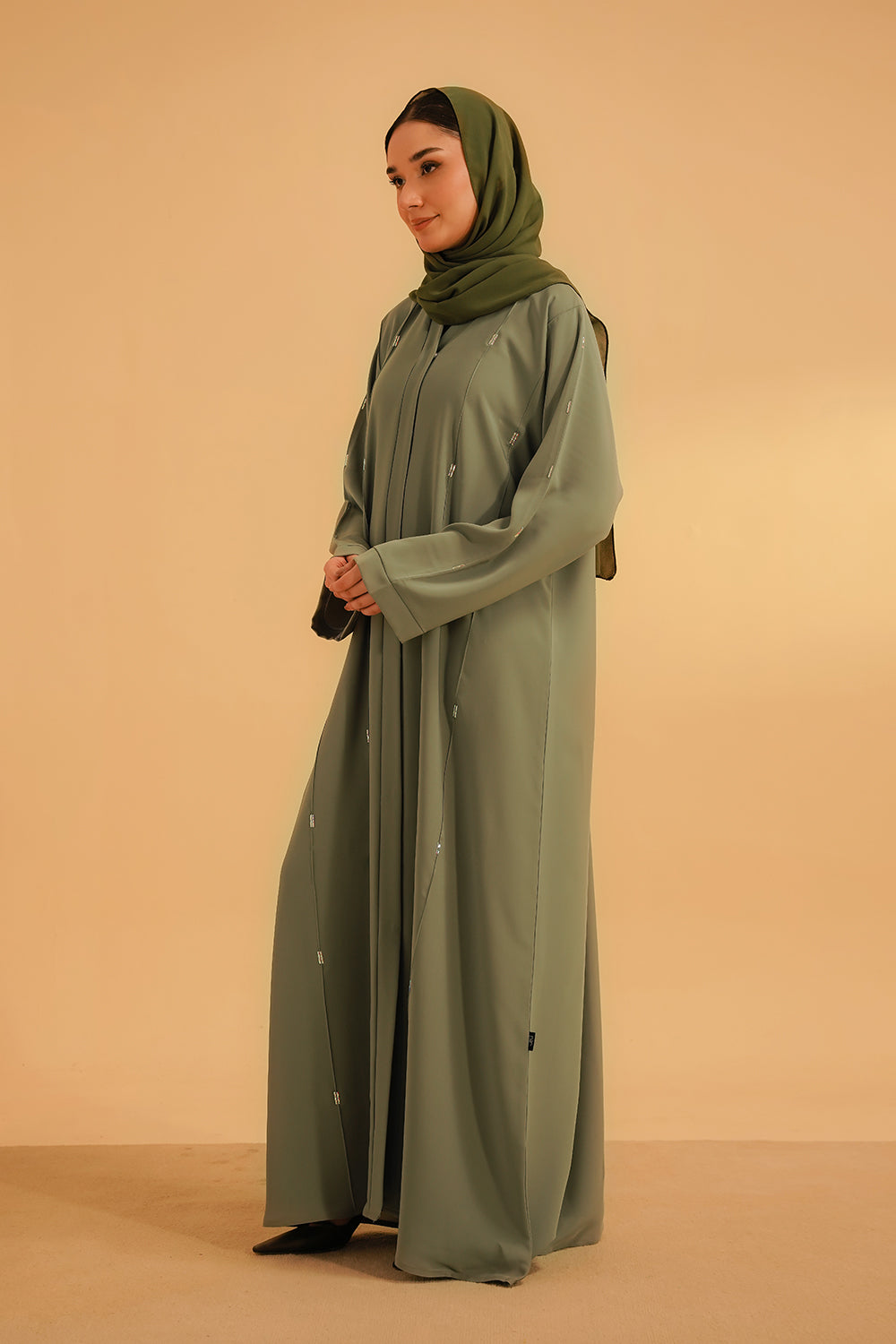 Embellished Abaya | Sage Green