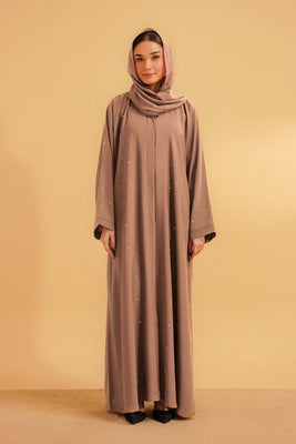 Embellished Abaya Set | Dusty Rose