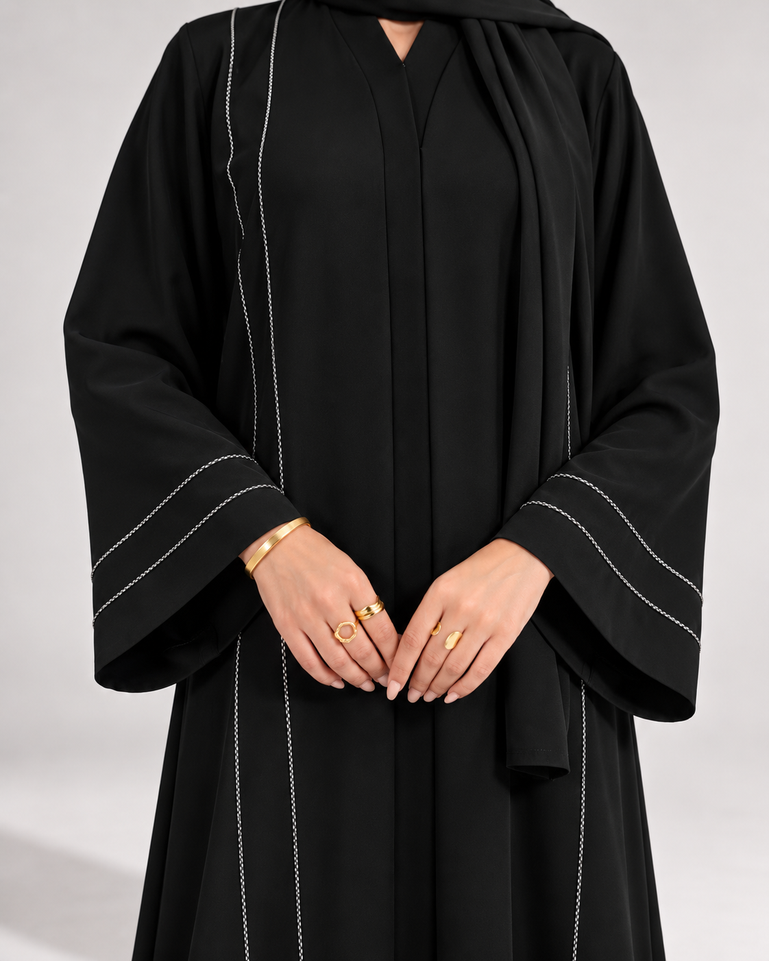 The Contrast Stitch Abaya