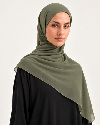 OLIVE CRINKLE SCARF