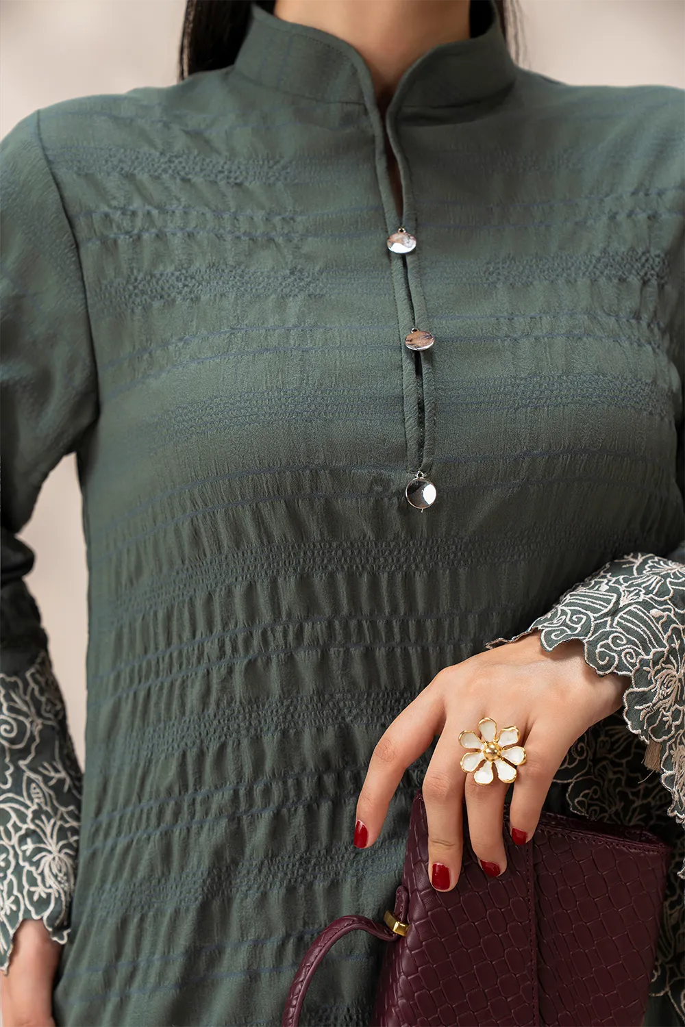 Olivia — Olive Embroidered Co-ord Set