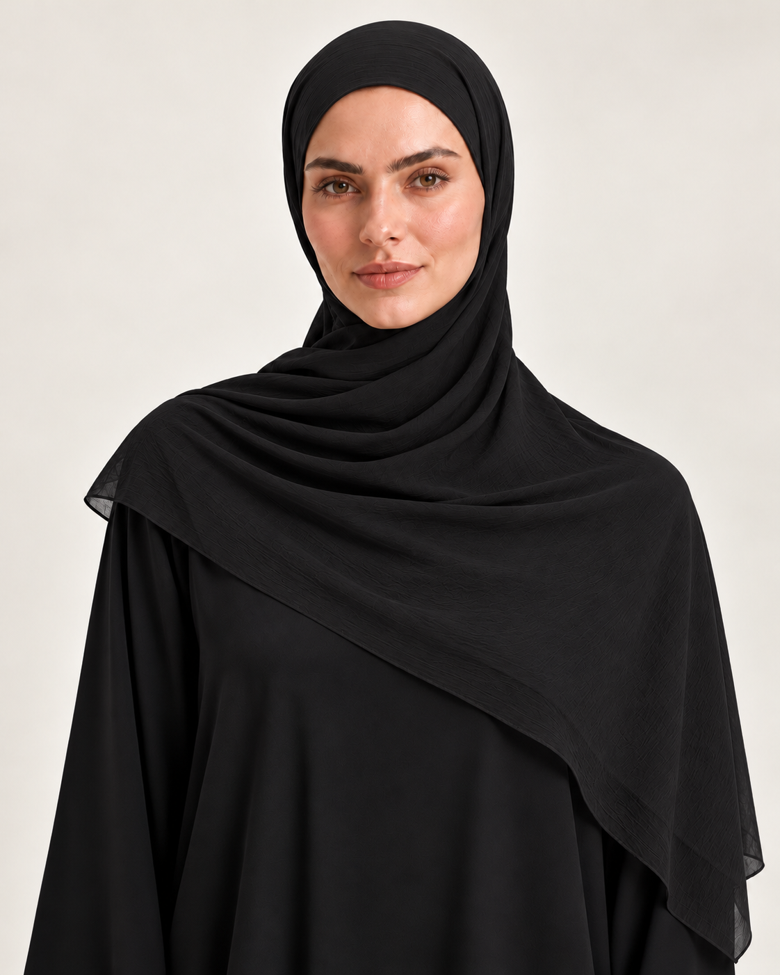 BLACK CRINKLE SCARF