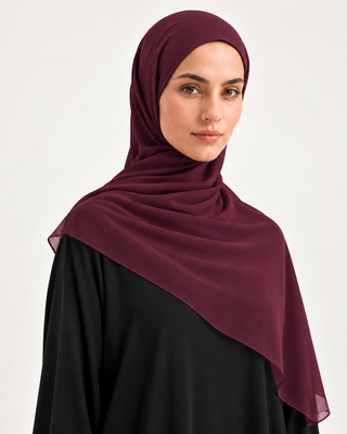 PLUM CHIFFON SCARF