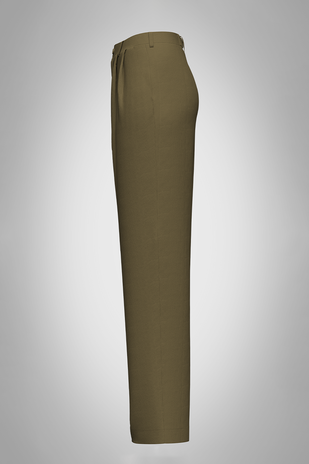 Pleated Olive Straight Pant