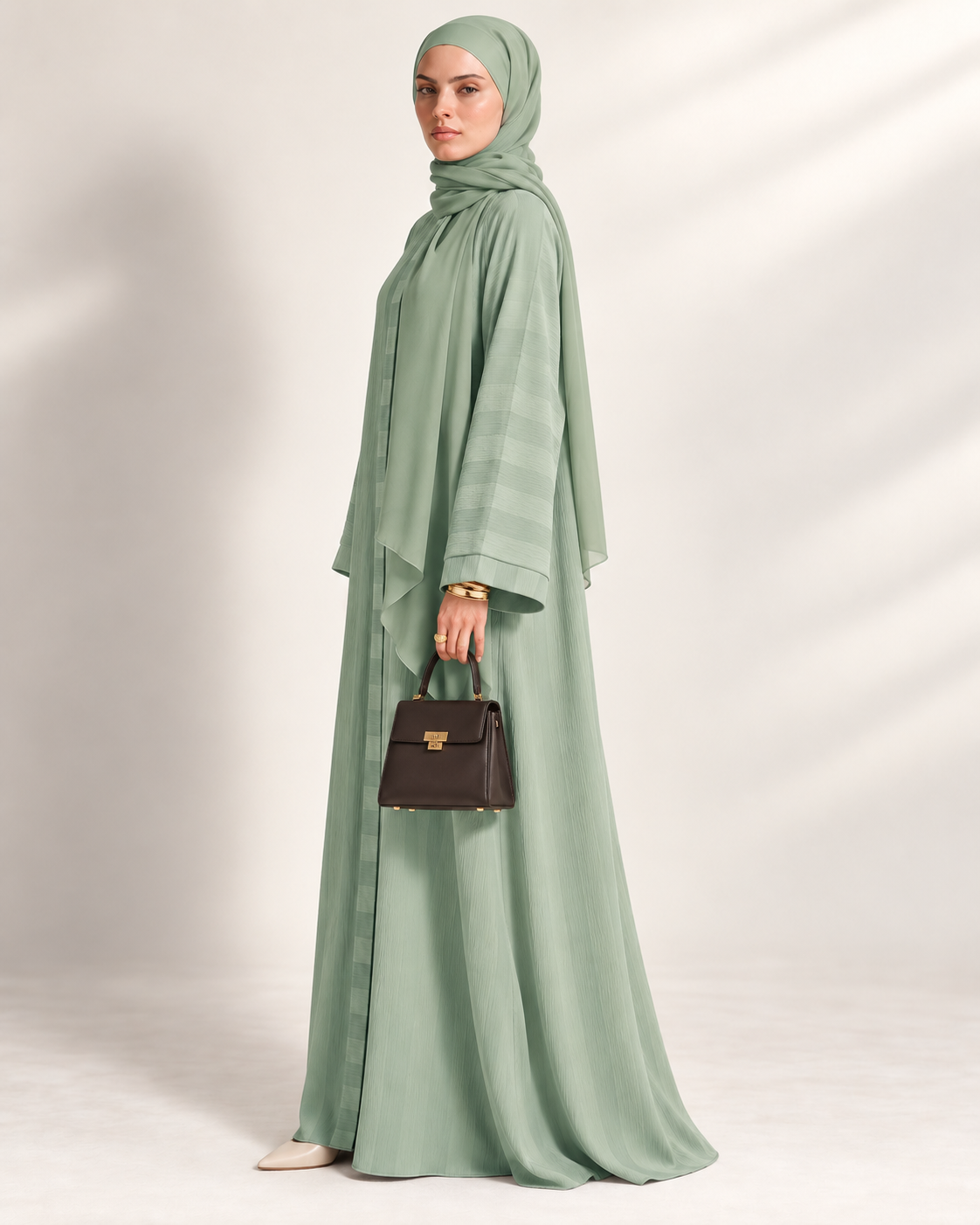 The Striped Crinkle Abaya
