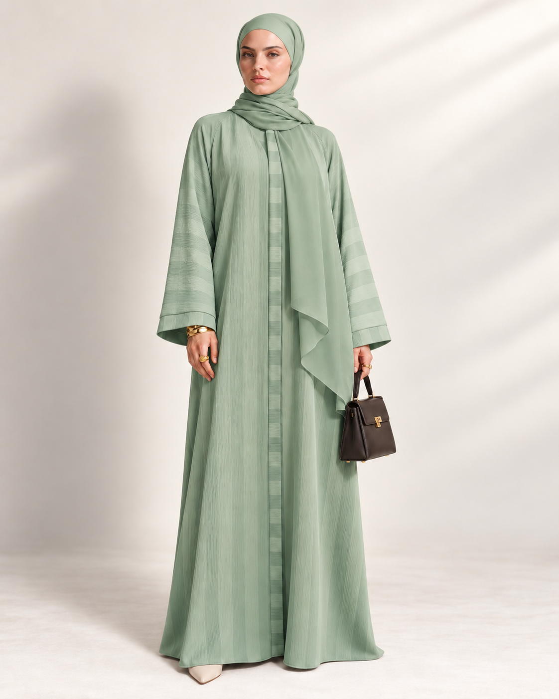 The Striped Crinkle Abaya