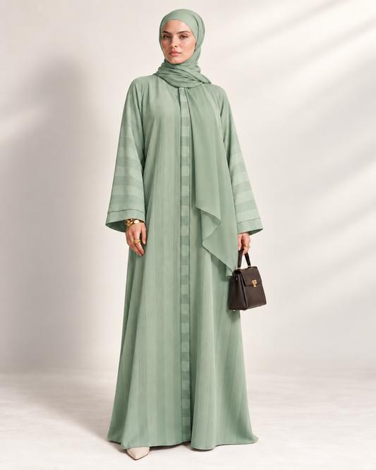 The Striped Crinkle Abaya 1122