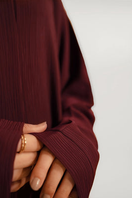 Textured Abaya Set | Maroon