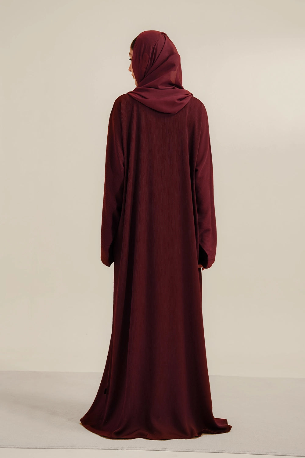 Textured Abaya Set | Maroon