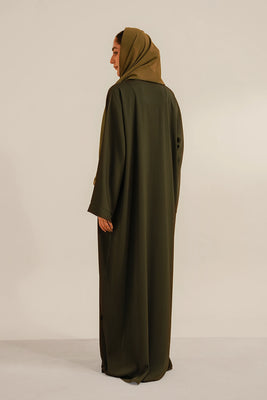 Textured Abaya Set | Olive