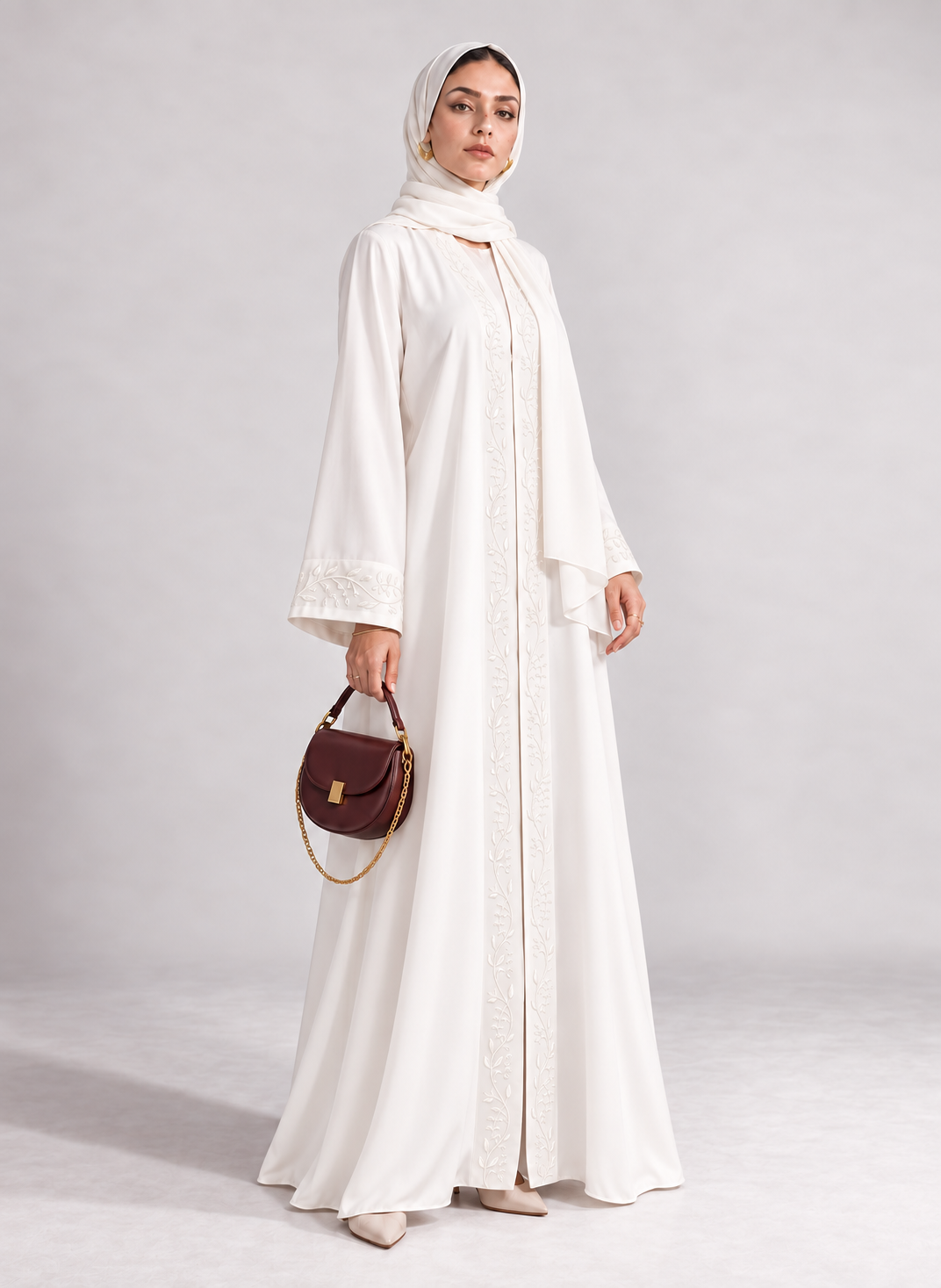 The Pearl White Abaya