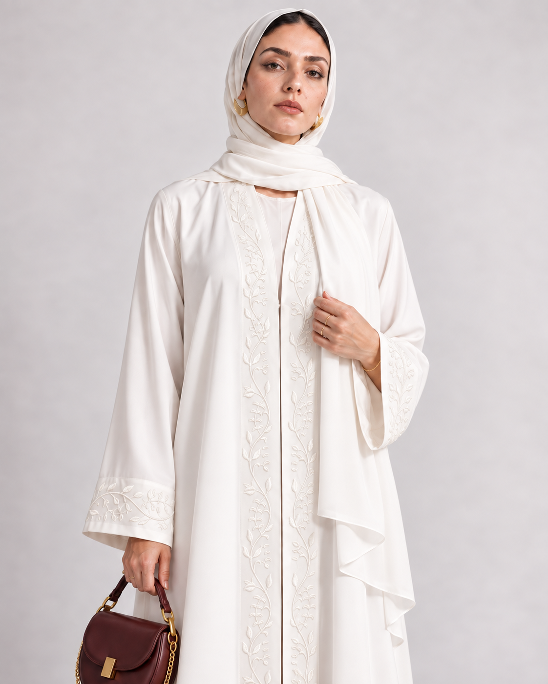 The Pearl White Abaya