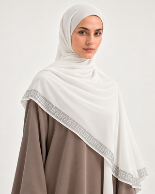 WHITE EMBELLISHED SHAWL