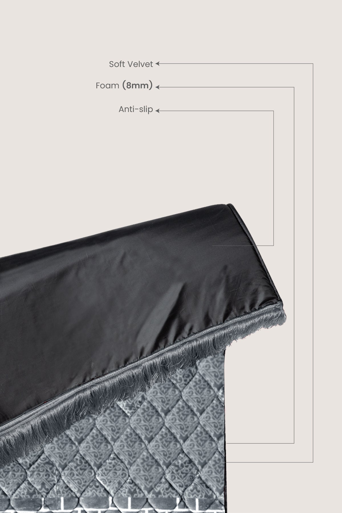 Prayer Mat Timeless Grace | Light Grey | Cushioned