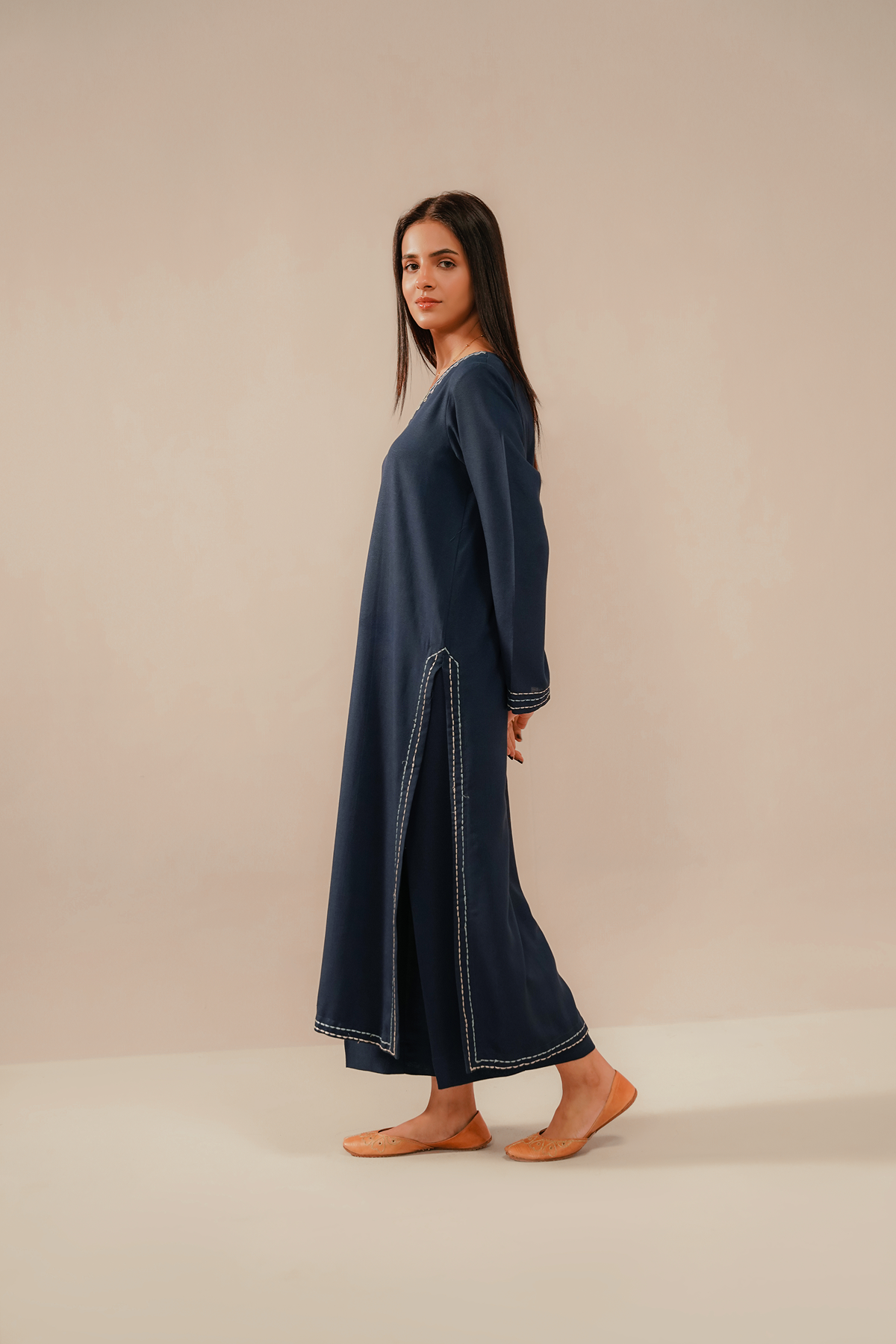 EMBROIDERED CO-ORD | INDIGO