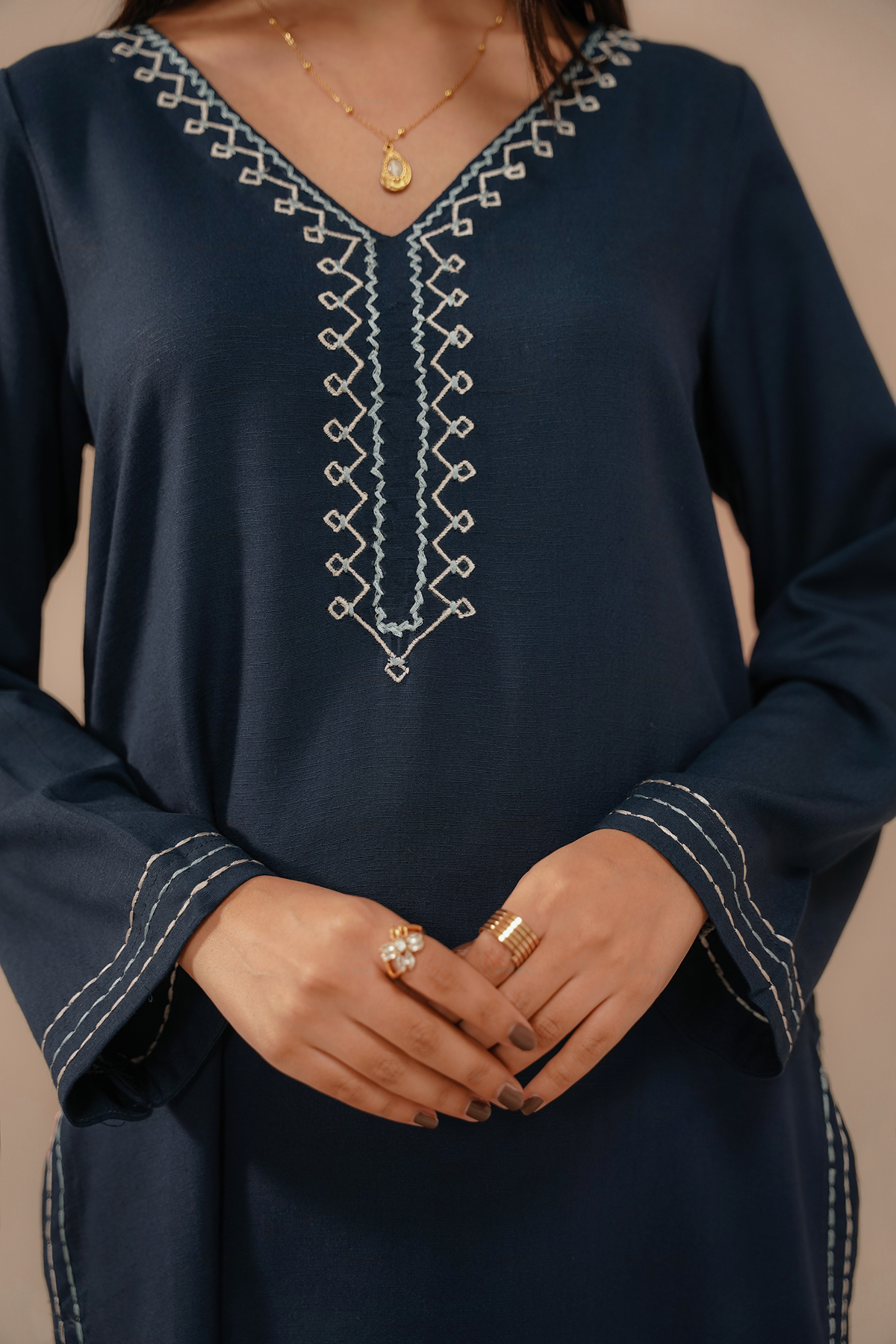 EMBROIDERED CO-ORD | INDIGO