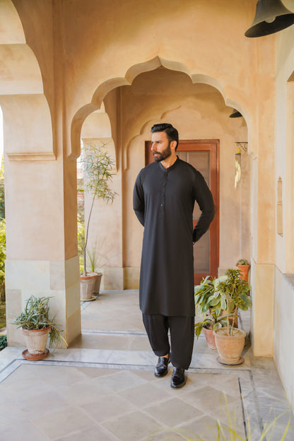 SHALWAR KAMEEZ FOR MEN | JET BLACK