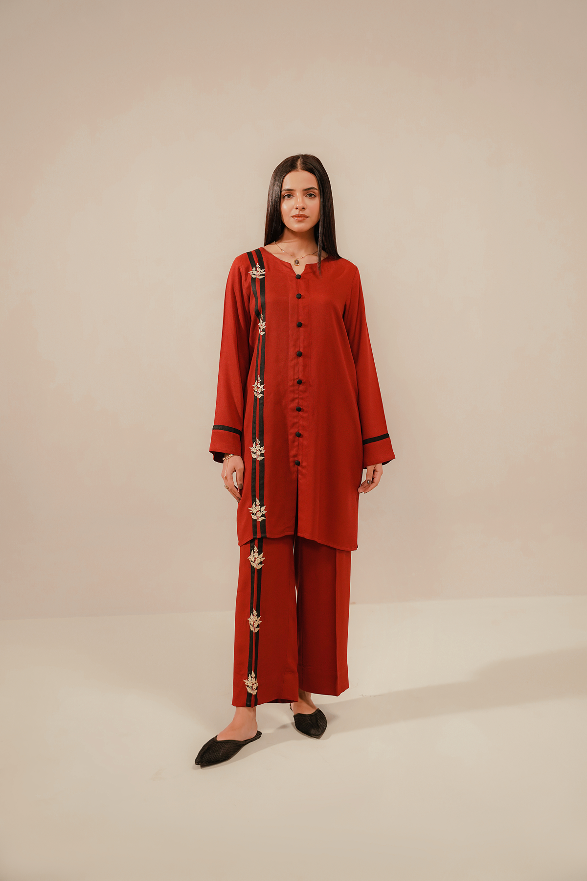 EMBROIDERED CO-ORD | RUBY