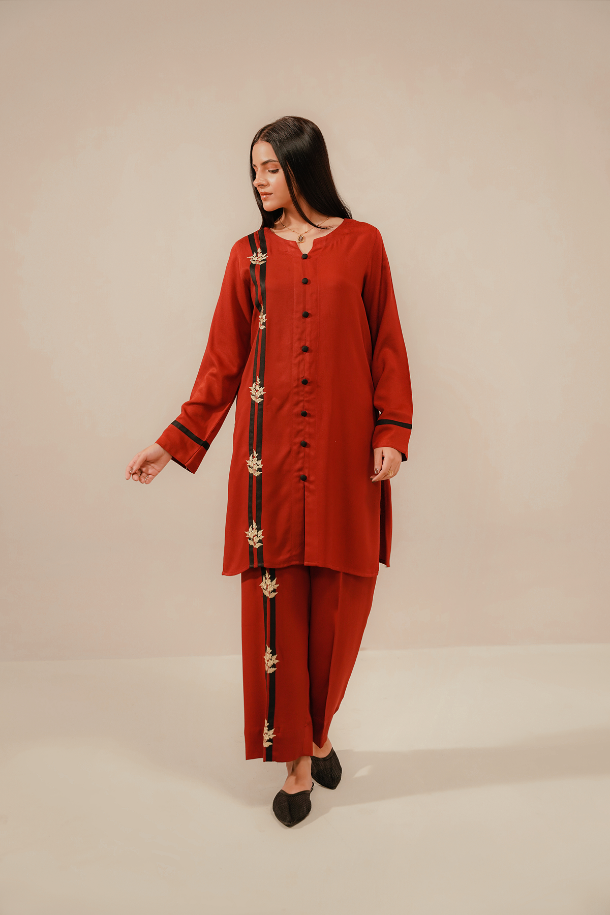 EMBROIDERED CO-ORD | RUBY