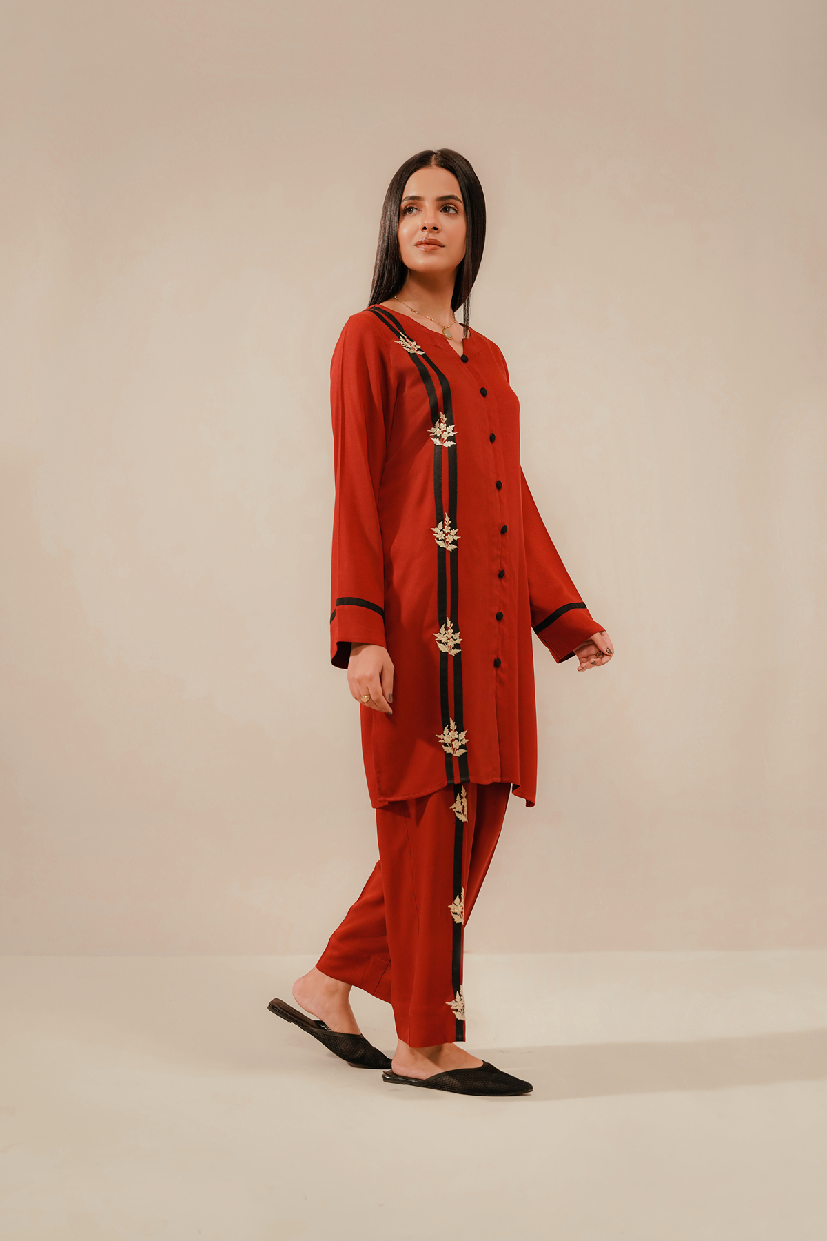 EMBROIDERED CO-ORD | RUBY